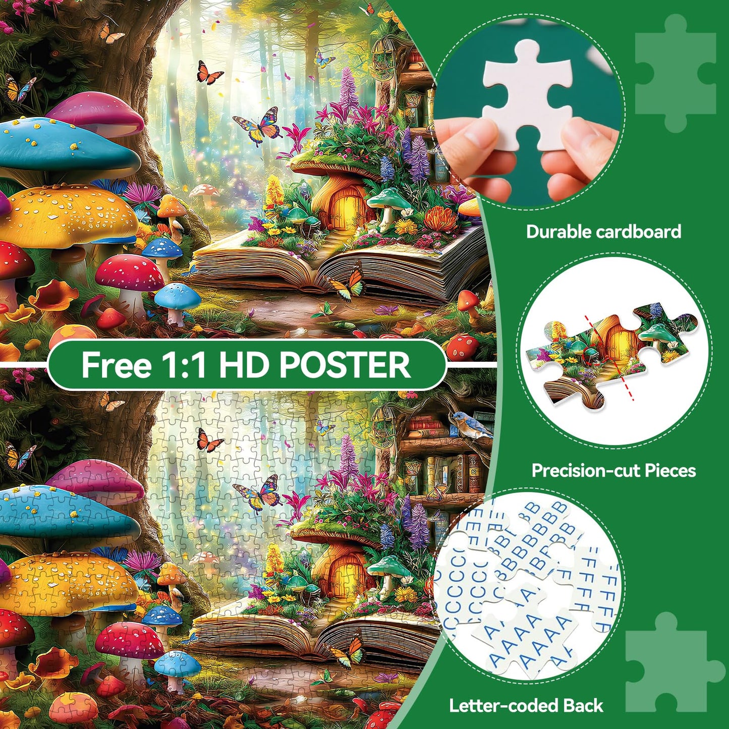 Zhiseoyi Jigsaw Puzzle – 500-Piece Spellbook Forest for Family Nights | 20.5 x 15 in