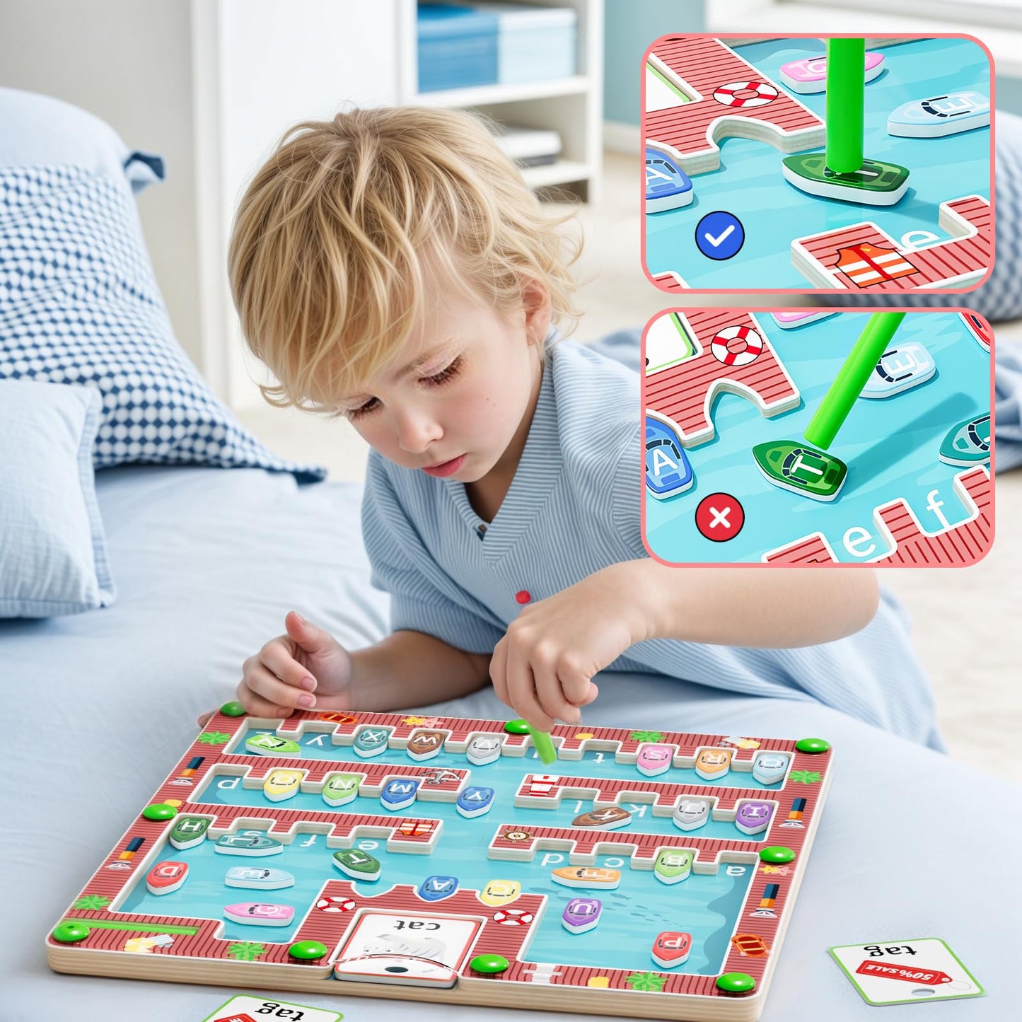 zhiwuzhu Magnetic Alphabet Maze – Montessori Toddler Puzzle for Ages 2-4