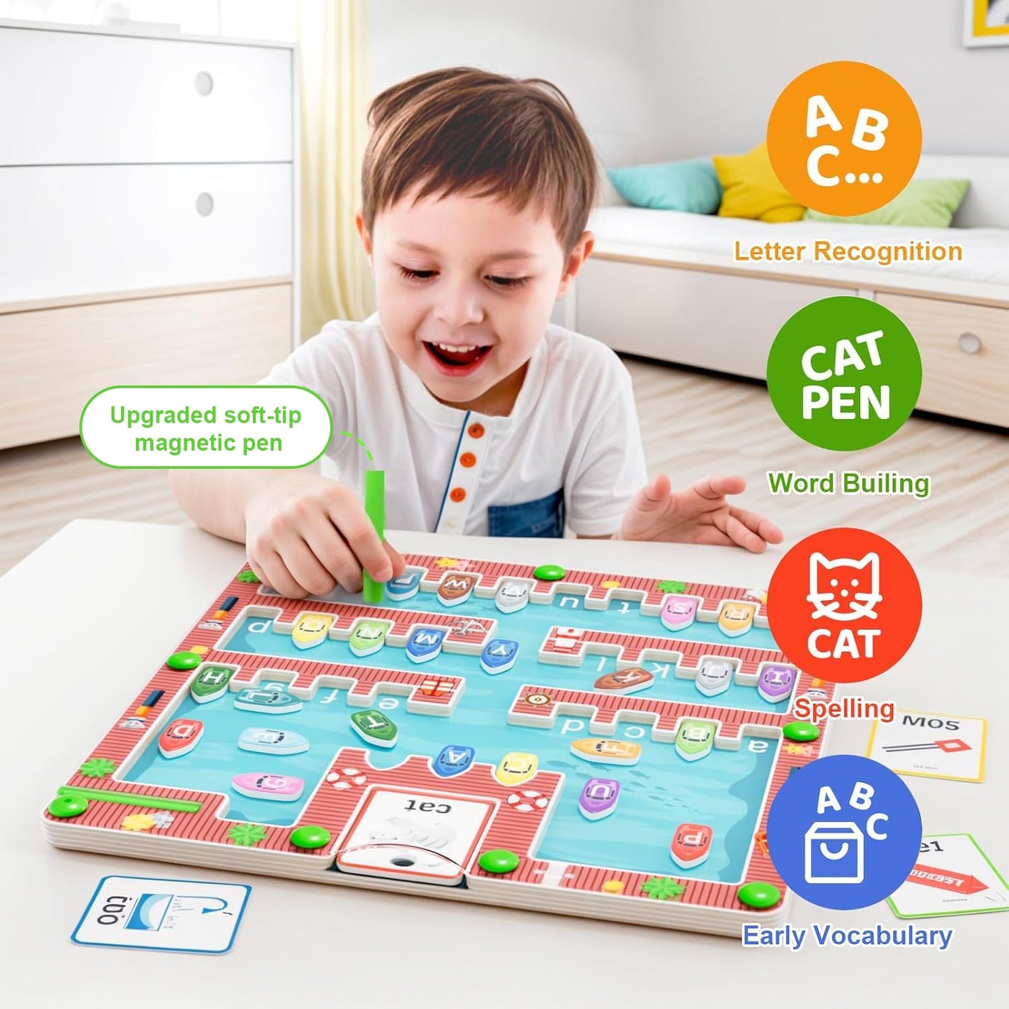 zhiwuzhu Magnetic Alphabet Maze – Montessori Toddler Puzzle for Ages 2-4