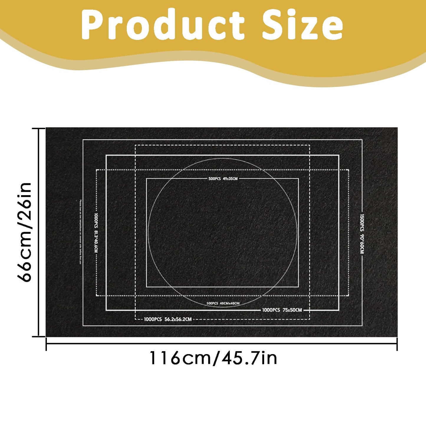 ZHLKHIOP Puzzle Mat Roll Up – Large 1500-Piece Surface, Non-Slip, Portable, Black
