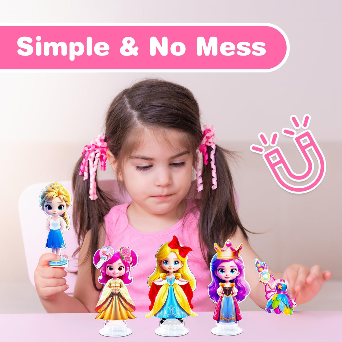 ZHOC Magnetic Dress Up Dolls for Girls – Travel-Ready Dress-Up Kit with Accessories