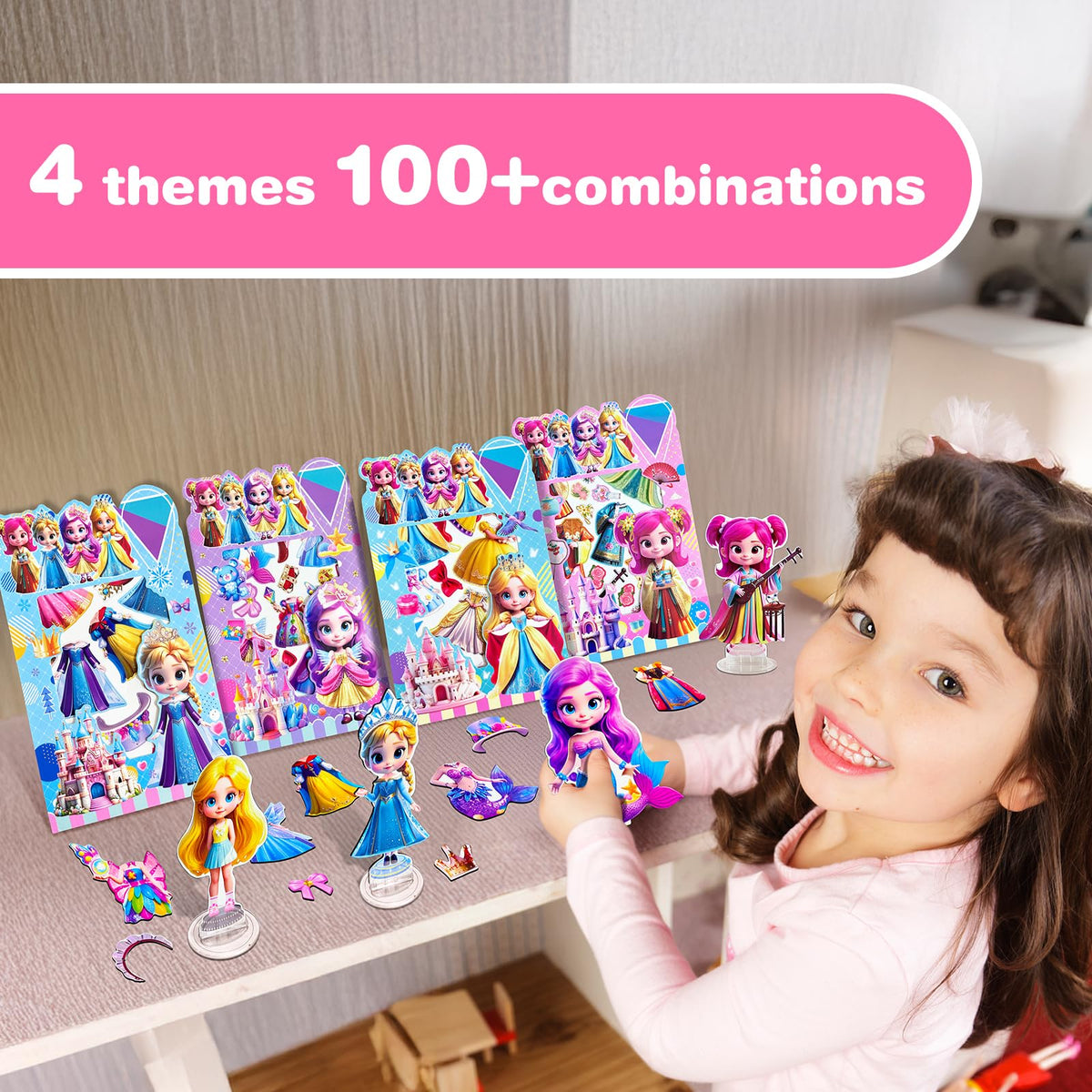 ZHOC Magnetic Dress Up Dolls for Girls – Travel-Ready Dress-Up Kit with Accessories
