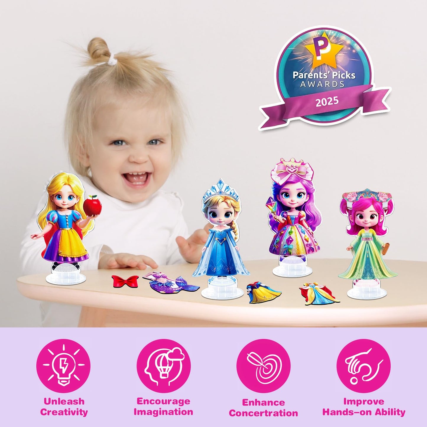 ZHOC Magnetic Dress Up Dolls for Girls – Travel-Ready Dress-Up Kit with Accessories