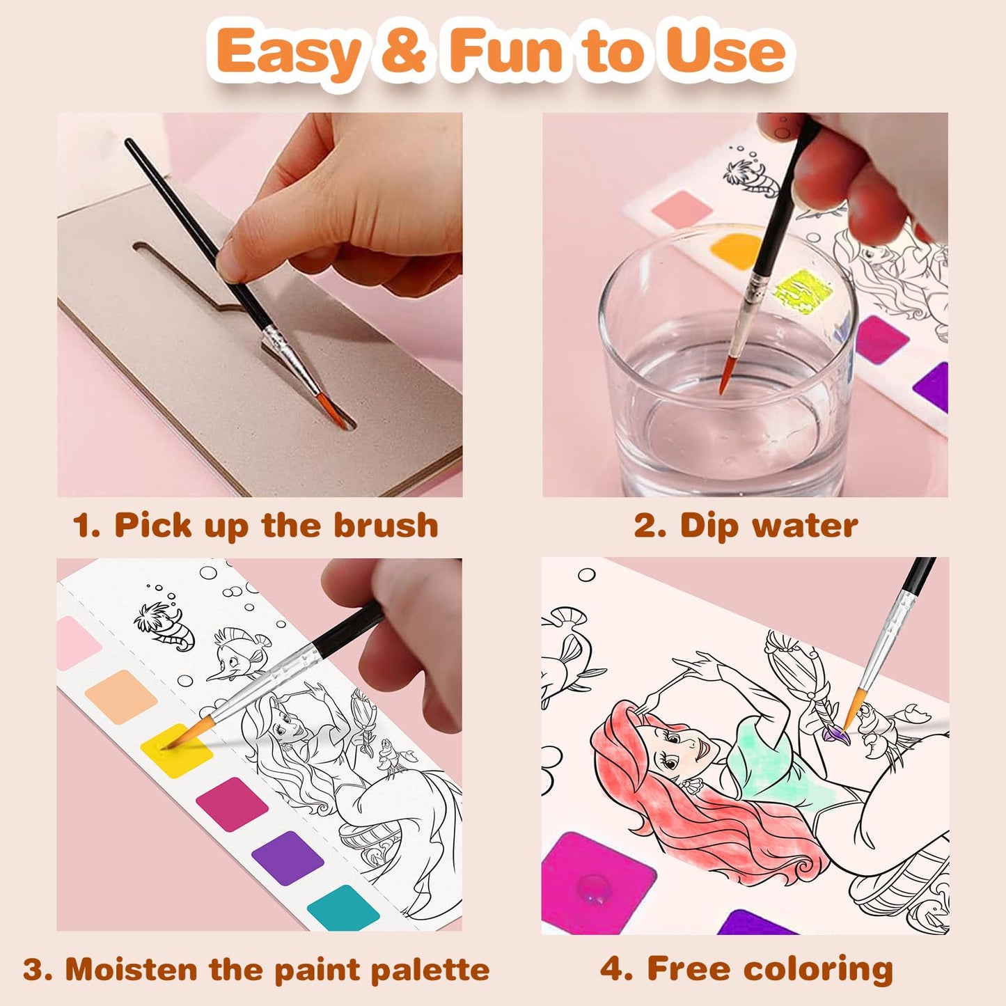 ZHOC Watercolor Books for Kids – Mess-Free Pocket Painting Set (Ages 3-8+)