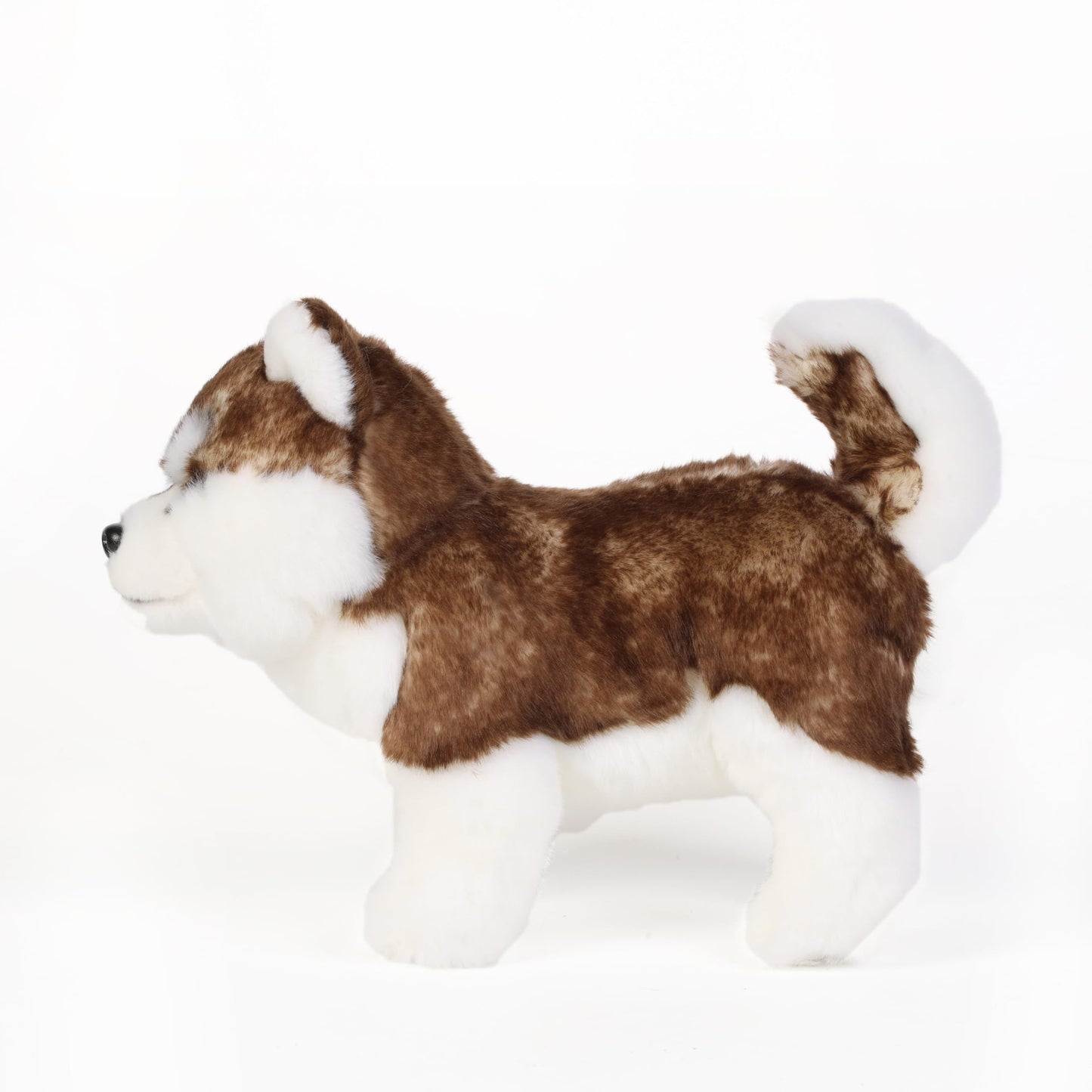 ZHONGXIN MADE Siberian Husky Plush Toy – Realistic 11-Inch Brown Puppy, Handmade Gift