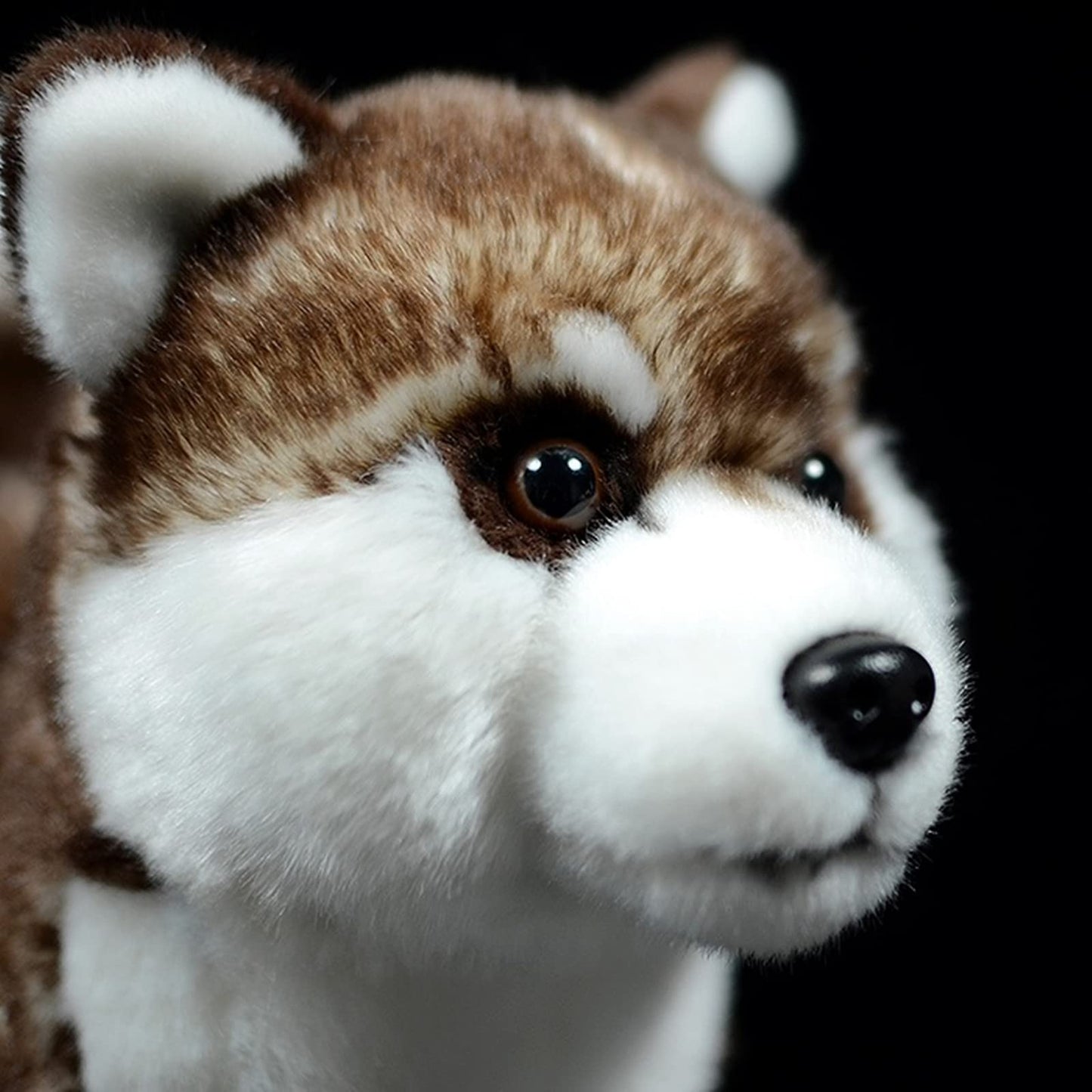 ZHONGXIN MADE Siberian Husky Plush Toy – Realistic 11-Inch Brown Puppy, Handmade Gift