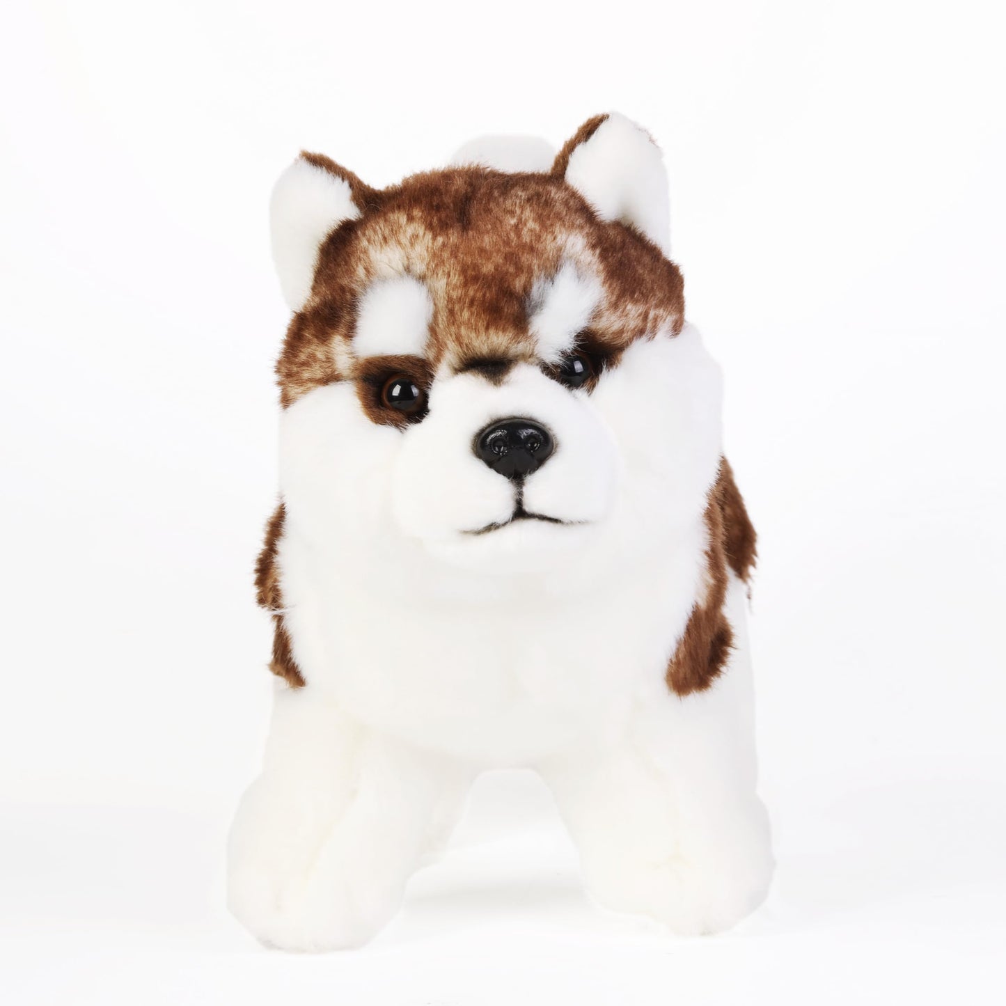 ZHONGXIN MADE Siberian Husky Plush Toy – Realistic 11-Inch Brown Puppy, Handmade Gift