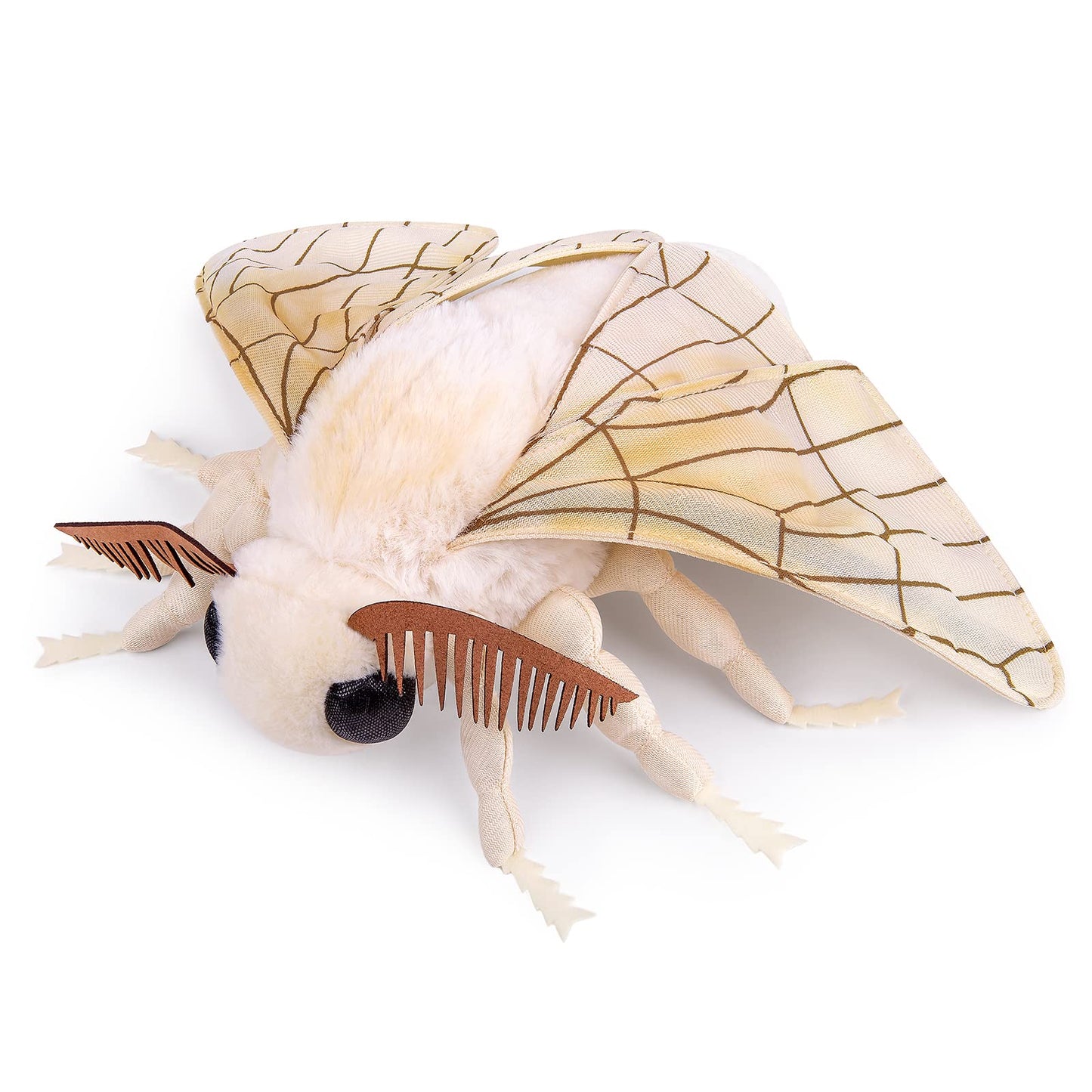 ZHONGXIN MADE Silk Moth Plush Toy - 11in Realistic Moth with Big Wings