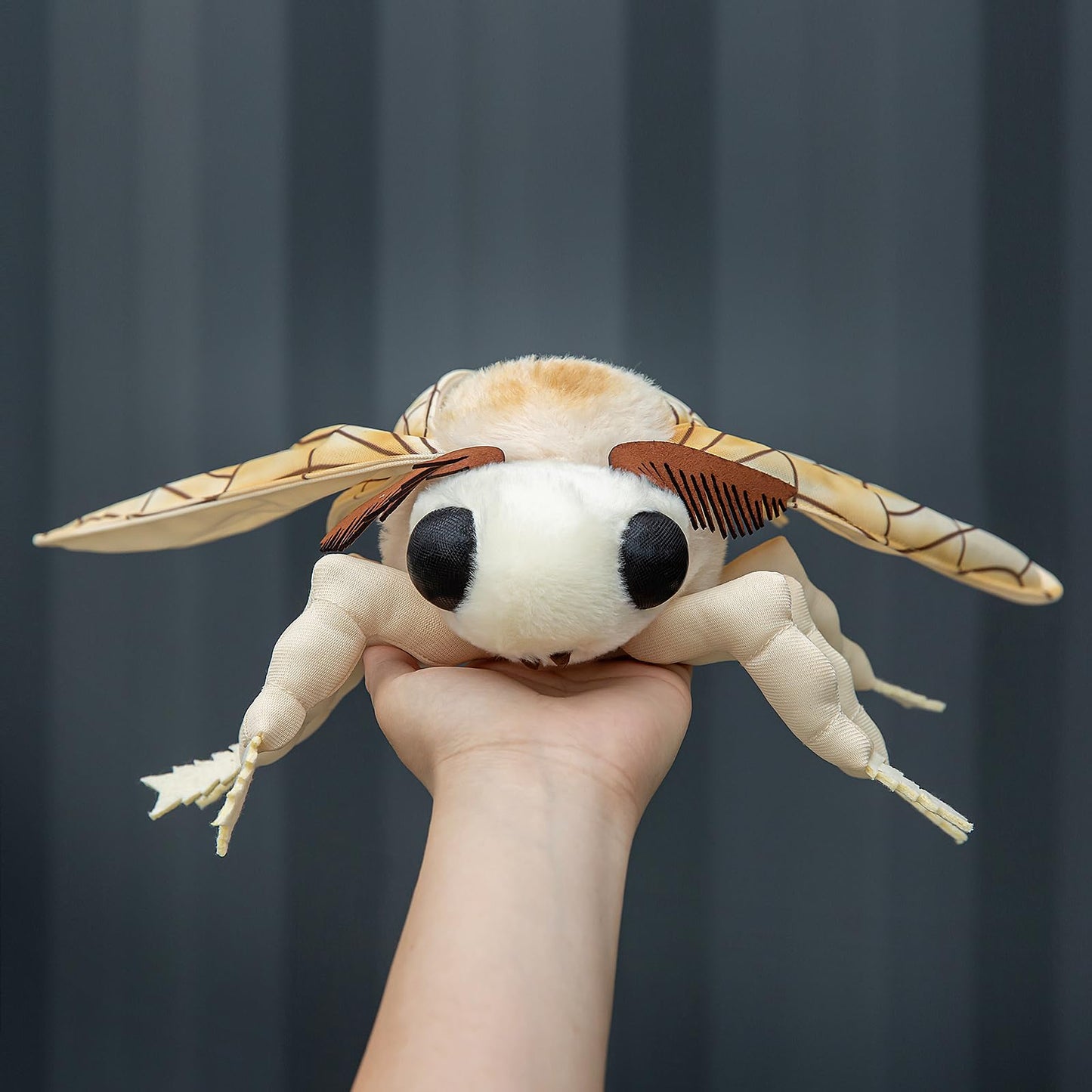 ZHONGXIN MADE Silk Moth Plush Toy - 11in Realistic Moth with Big Wings