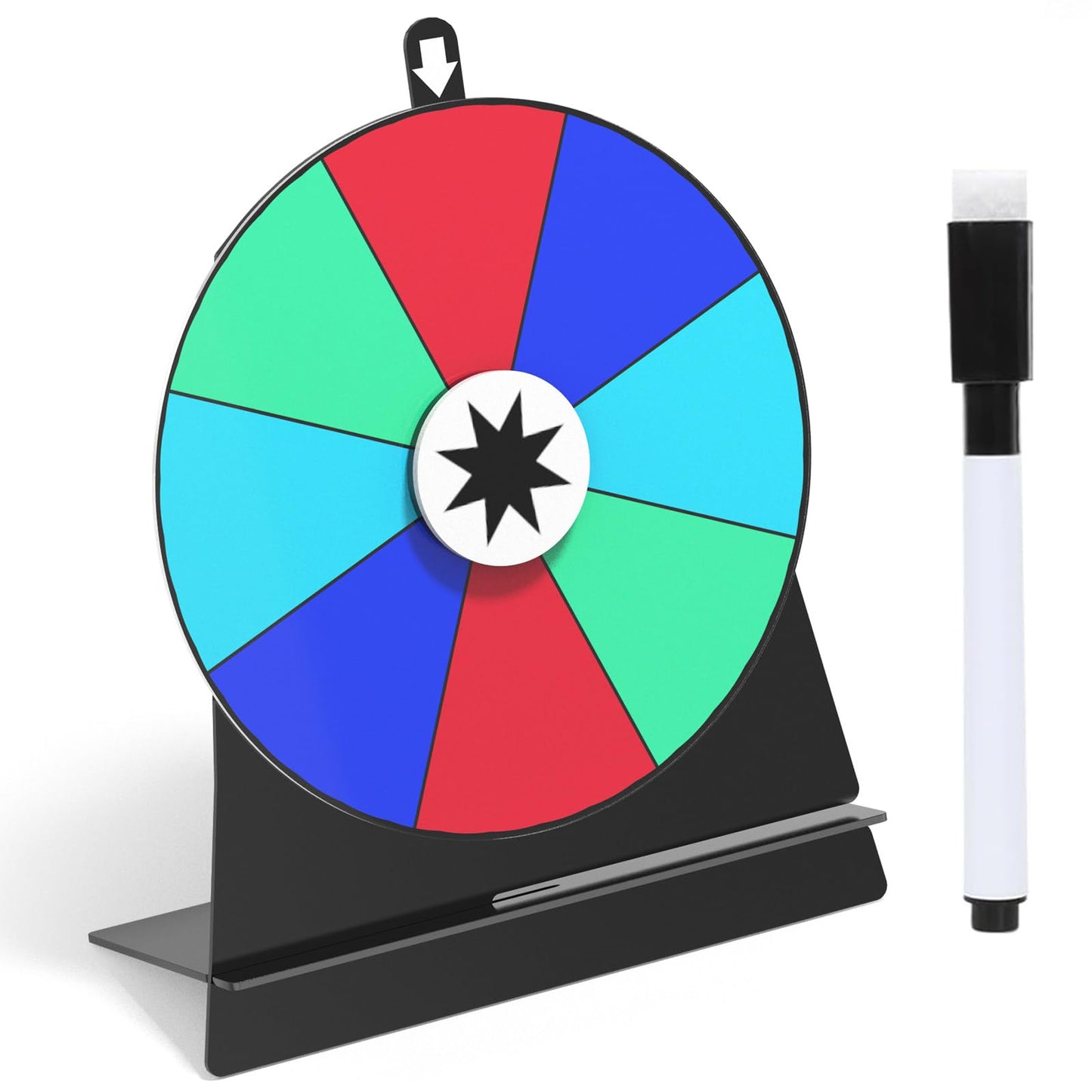 ZHOOGE 6-Inch Prize Wheel - 8-Slot Tabletop Roulette Spinner for Trade Shows & Events