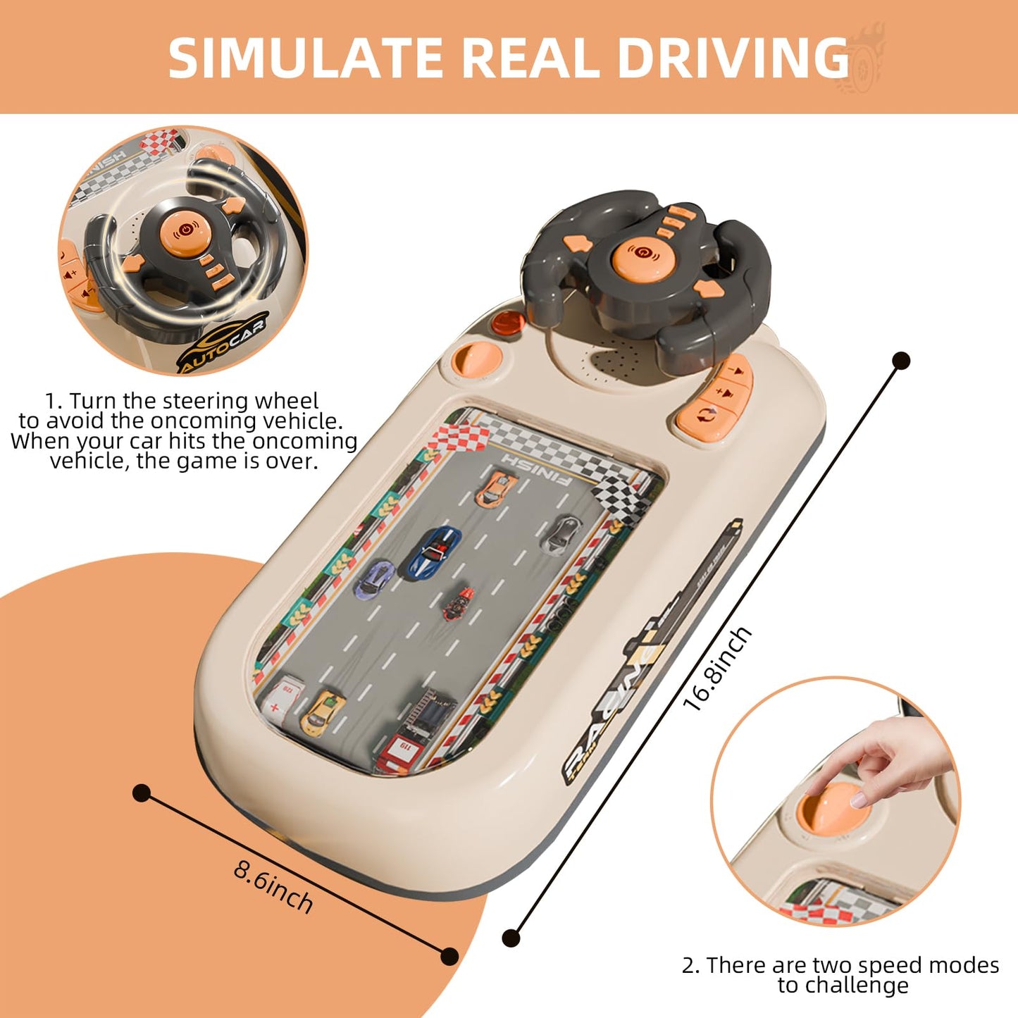 Zhorange Musical Steering Wheel Toy for Kids – Lights, Sounds & Educational Play