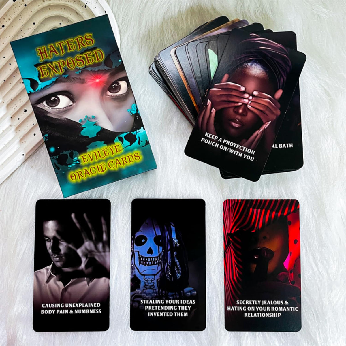 ZHQGYN Evil Eye Oracle Cards – Haters Exposed, Return to Sender, Insight & Revelation