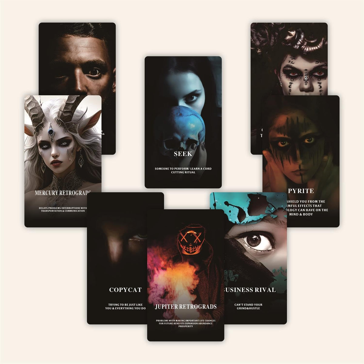 ZHQGYN Evil Eye Oracle Cards – Haters Exposed, Return to Sender, Insight & Revelation
