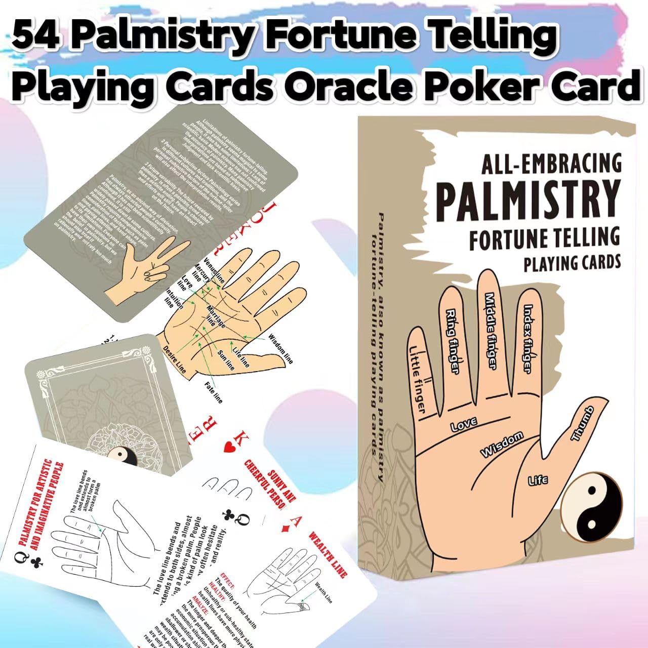 ZHQGYN All-Embracing Palmistry Oracle Cards for Beginners – Fortune-Telling Deck & Playing Cards
