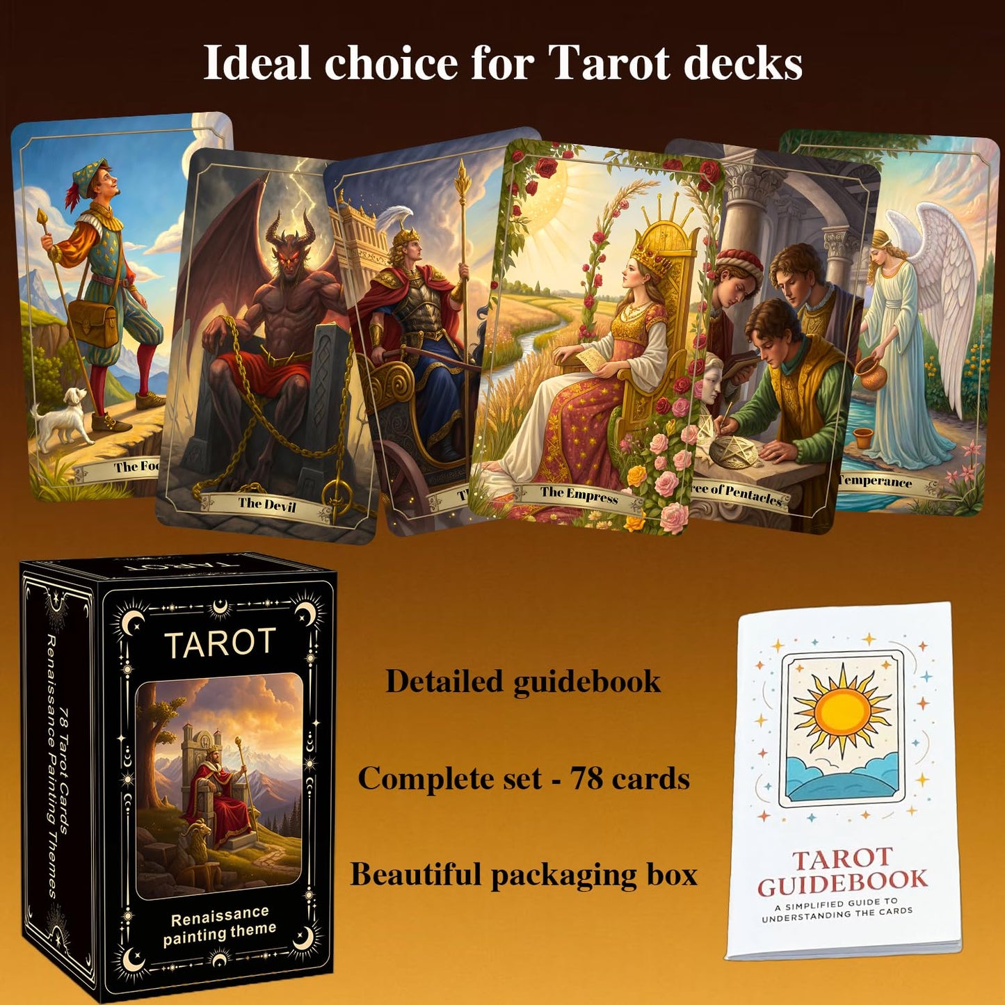 ZHQGYN Renaissance Themed Tarot Deck for Beginners | Fine Art Tarot Cards