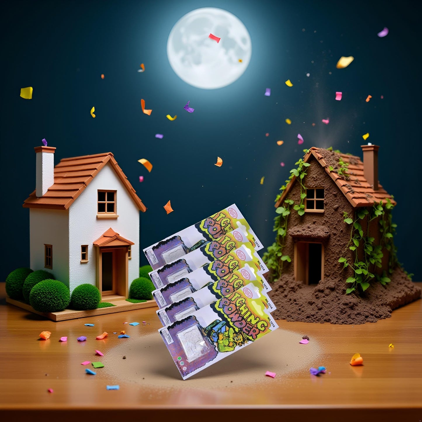 Zhuluck 5-Pack Halloween Itching Powder Props Kit — Prank Party Supplies