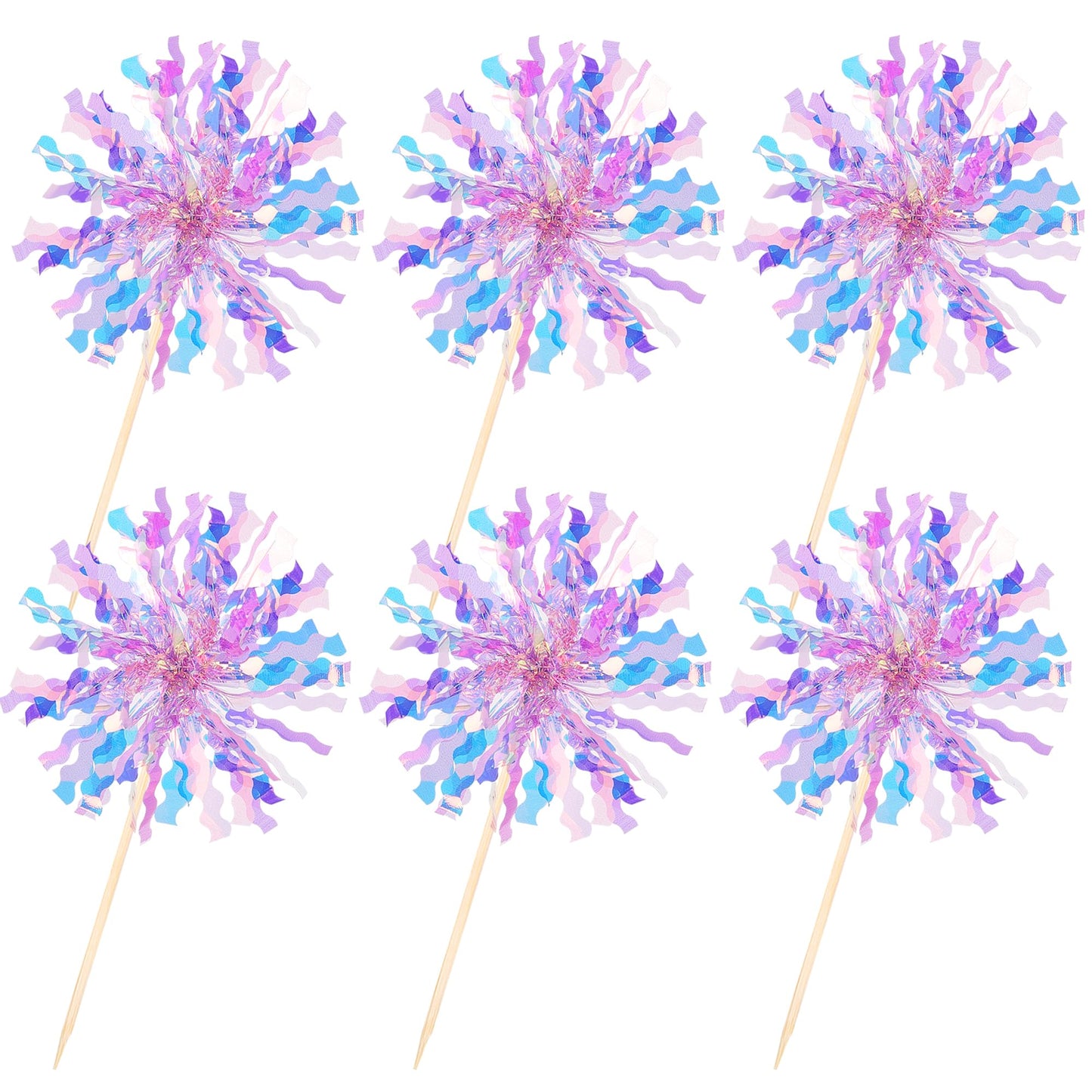 ZHUOWEISM 30 PCS Foil Firework Cupcake Toppers – Sparkling Birthday Party Picks