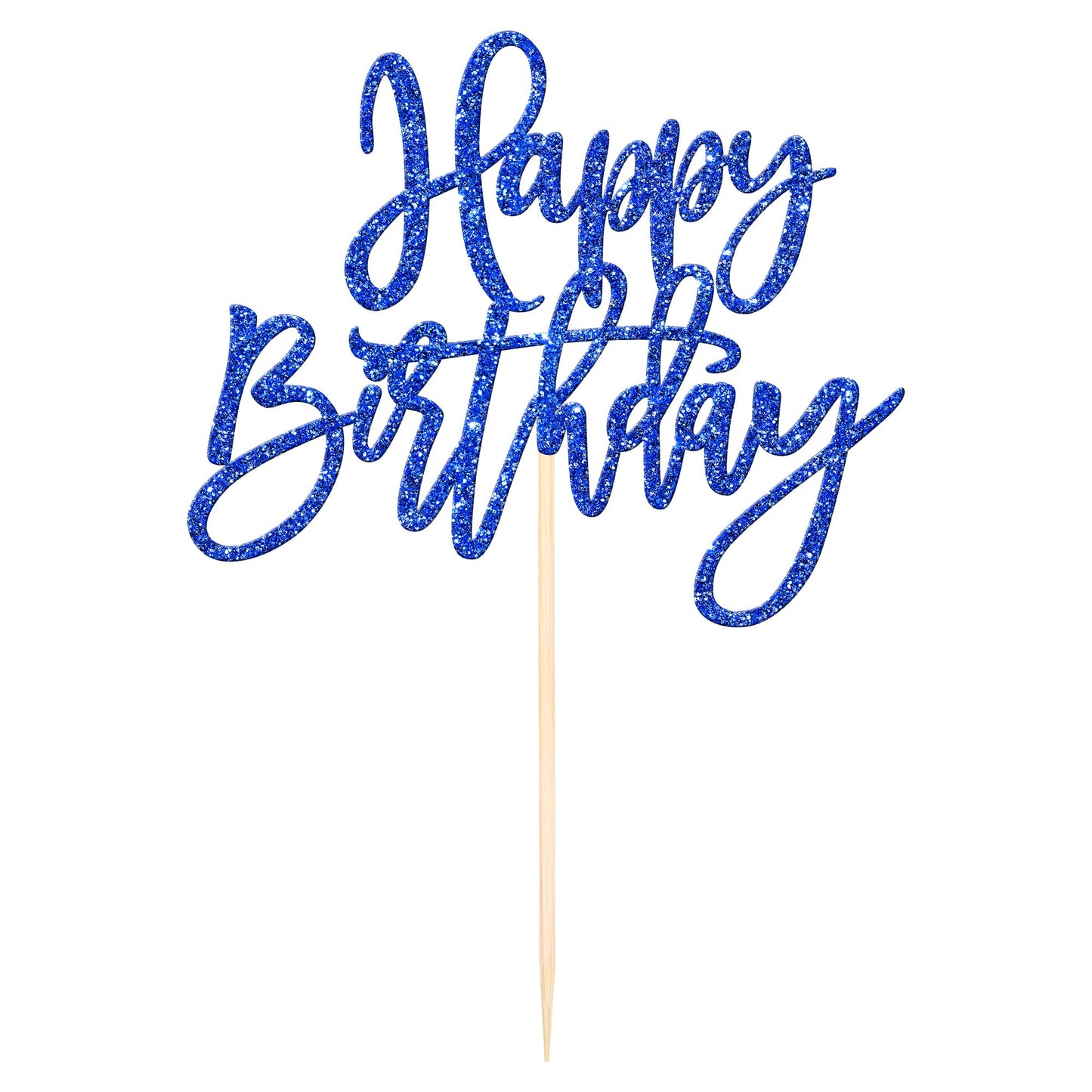 ZHUOWEISM 1-Piece Glitter Happy Birthday Cake Topper – Dark Blue