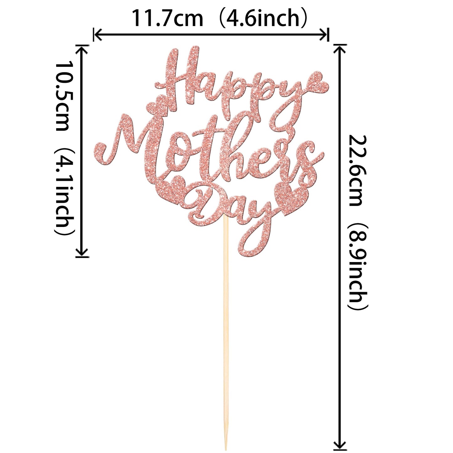 ZHUOWEISM 12 Pcs Mother's Day Centerpiece Sticks – Double-Sided Glitter Love Decor
