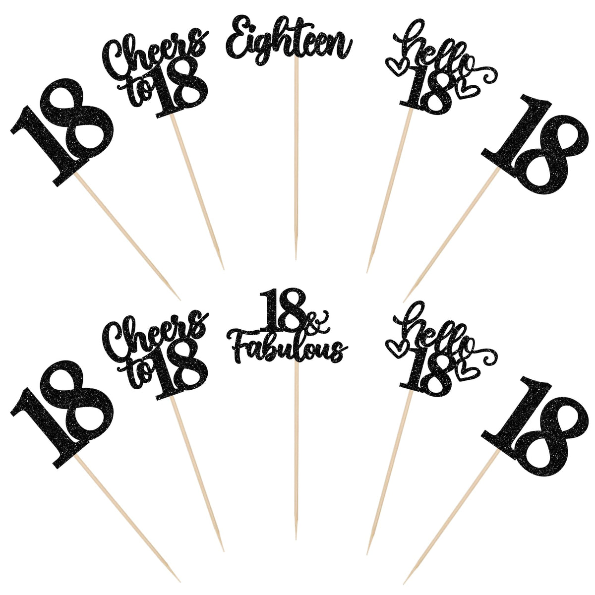 ZHUOWEISM 15pc Happy 18th Birthday Centerpiece Sticks | Hello 18, Cheers to 18 Floral Table Decor