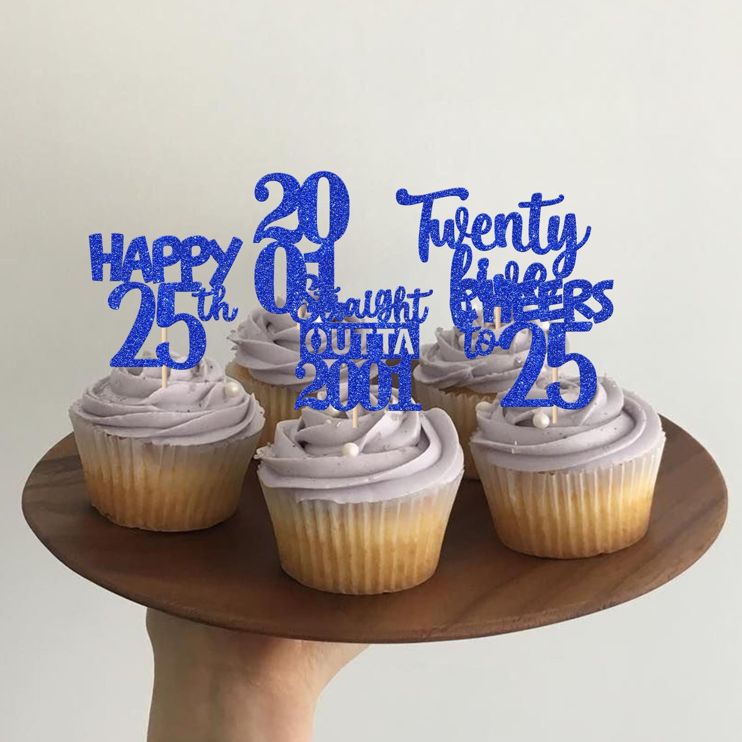 ZHUOWEISM 30Pcs 25th Birthday Cupcake Toppers Glitter – Straight Outta 2001 Party Decorations