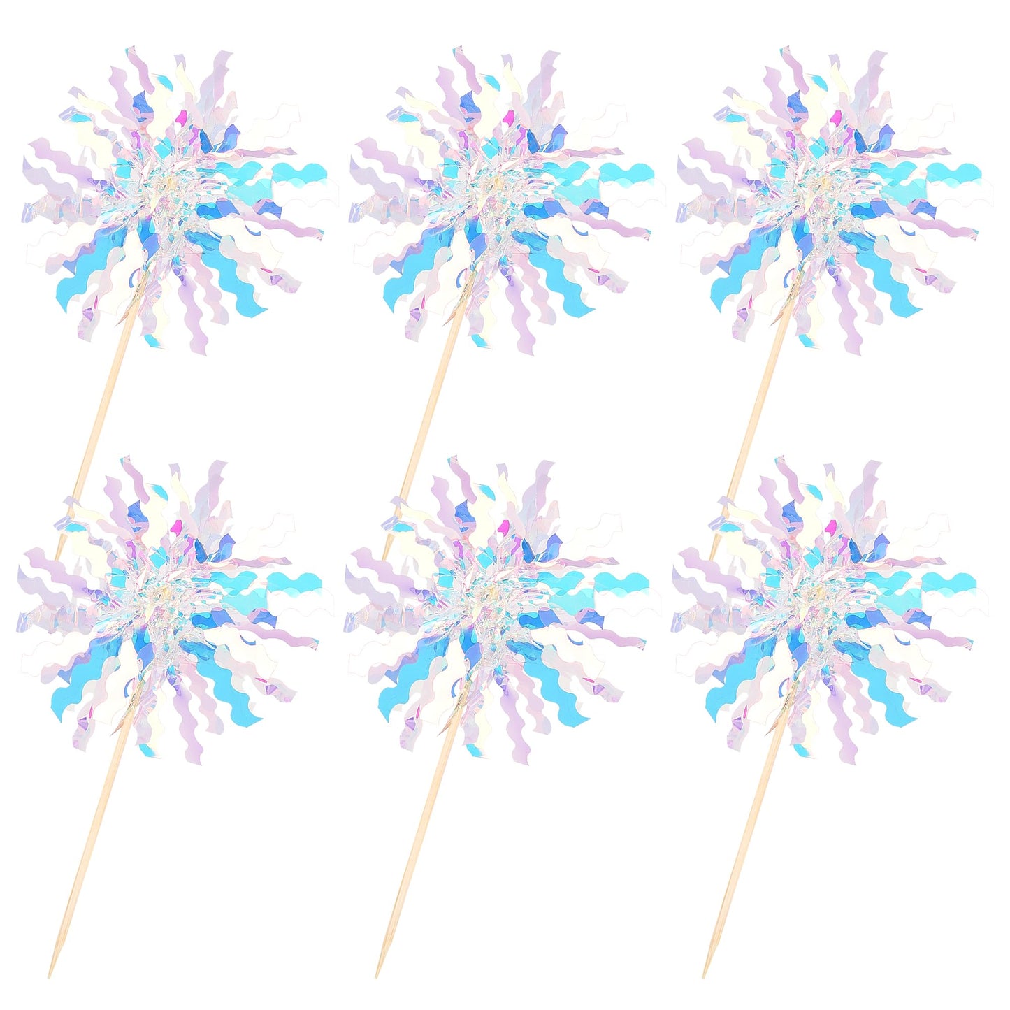 ZHUOWEISM 30 Pcs Foil Firework Cupcake Toppers – Sparkle Silver Party Picks