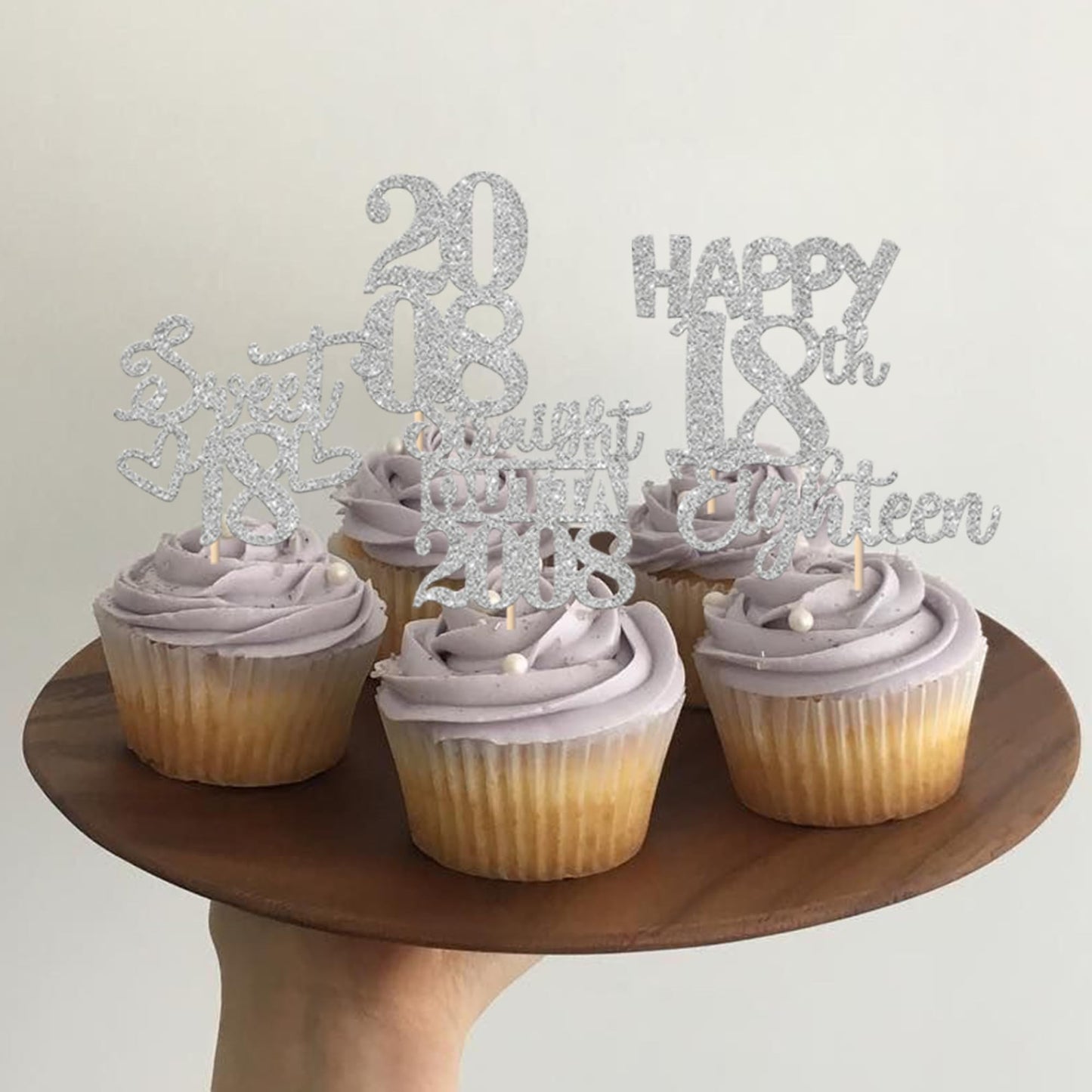 ZHUOWEISM 30Pcs Glitter 18th Birthday Cupcake Toppers Straight Outta 2008 Silver