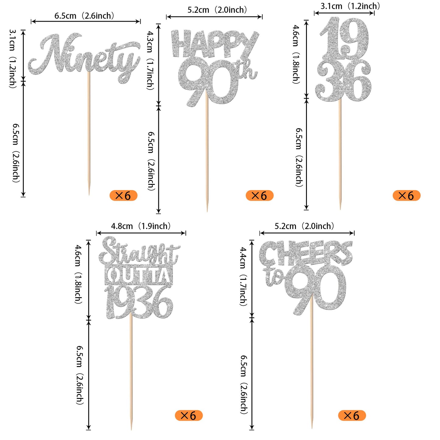 ZHUOWEISM 30Pcs 95th Birthday Cupcake Toppers Glitter — Straight Outta 1931