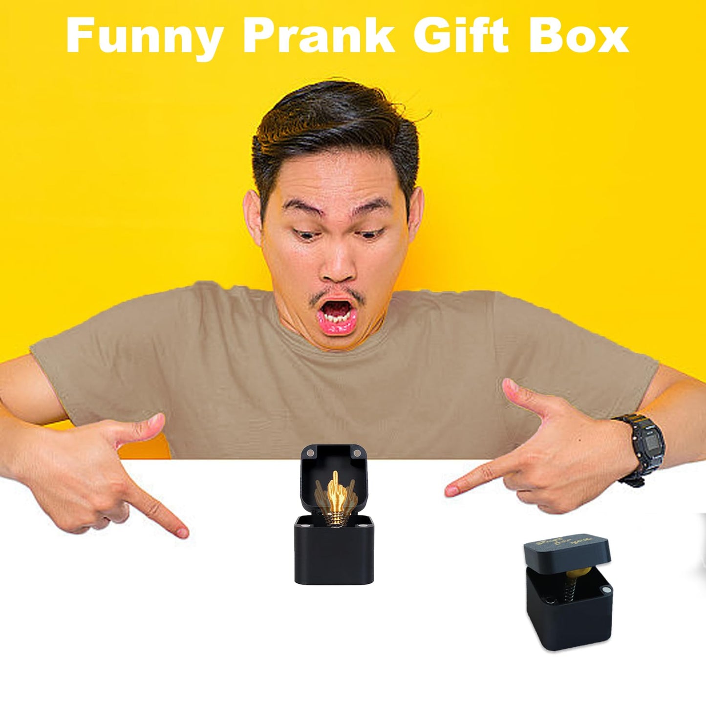 ZhurongGod Middle Finger in a Box – Funny 3D Printed Prank Gift for Adults
