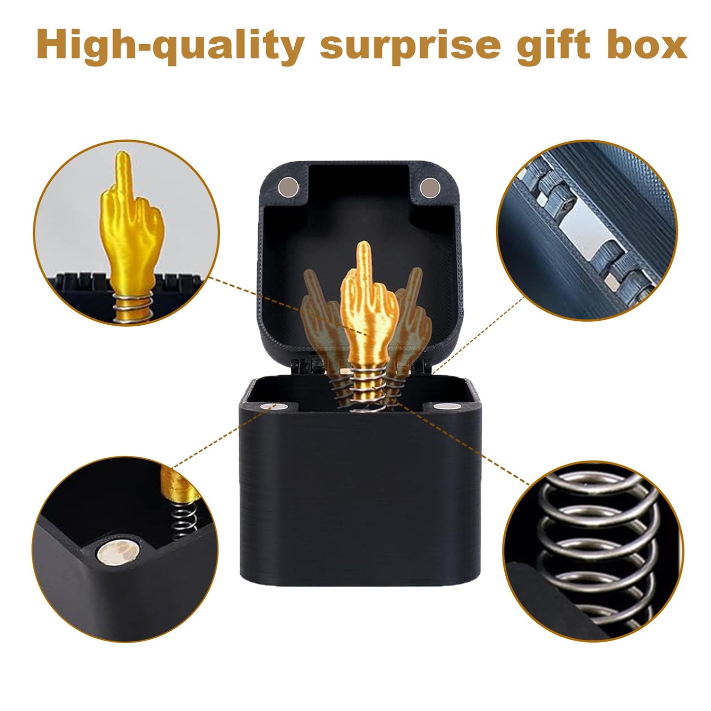 ZhurongGod Middle Finger in a Box – Funny 3D Printed Prank Gift for Adults