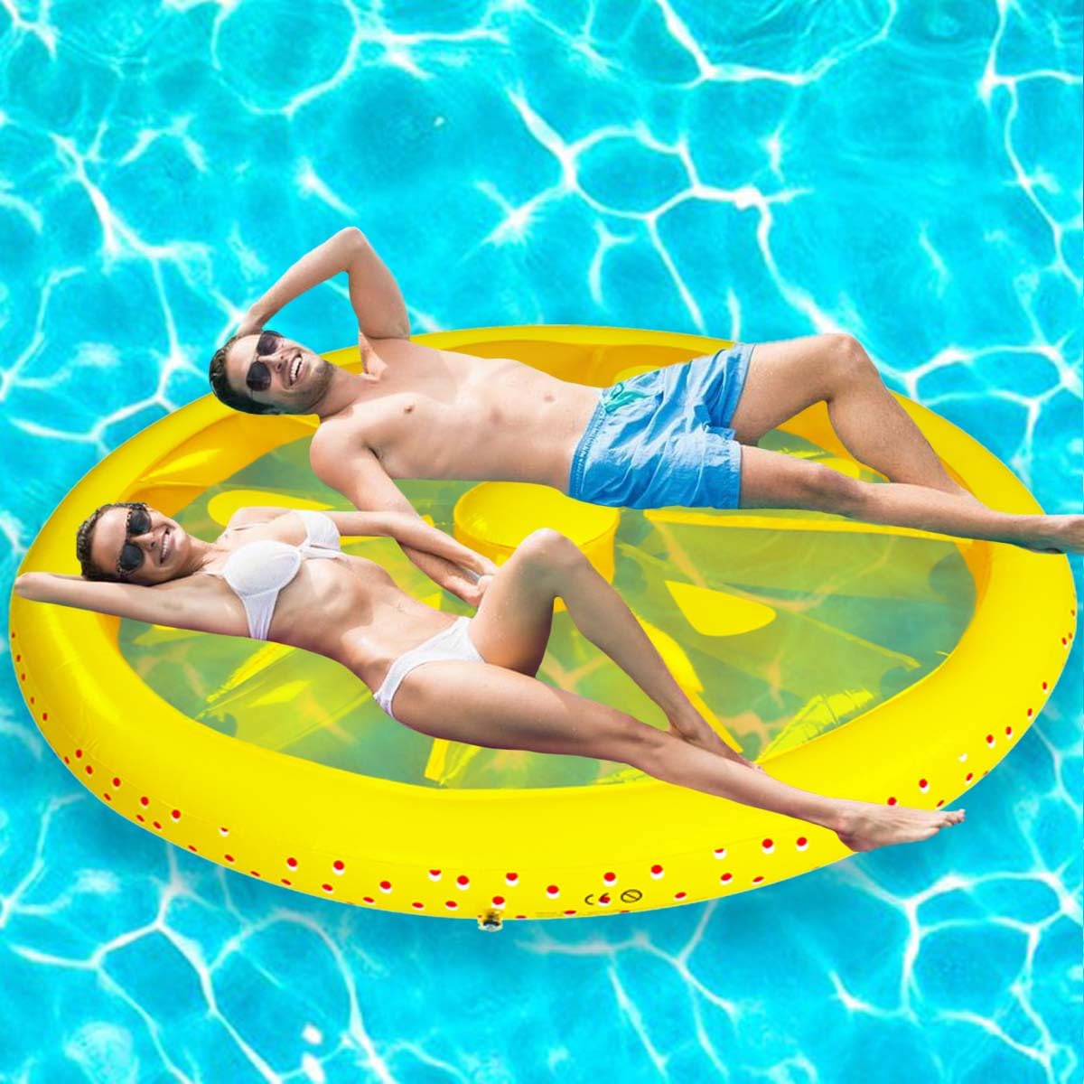 ZHUYNXIR Lemon Pool Float 63-Inch – Large Inflatable Pool Raft for Adults & Kids