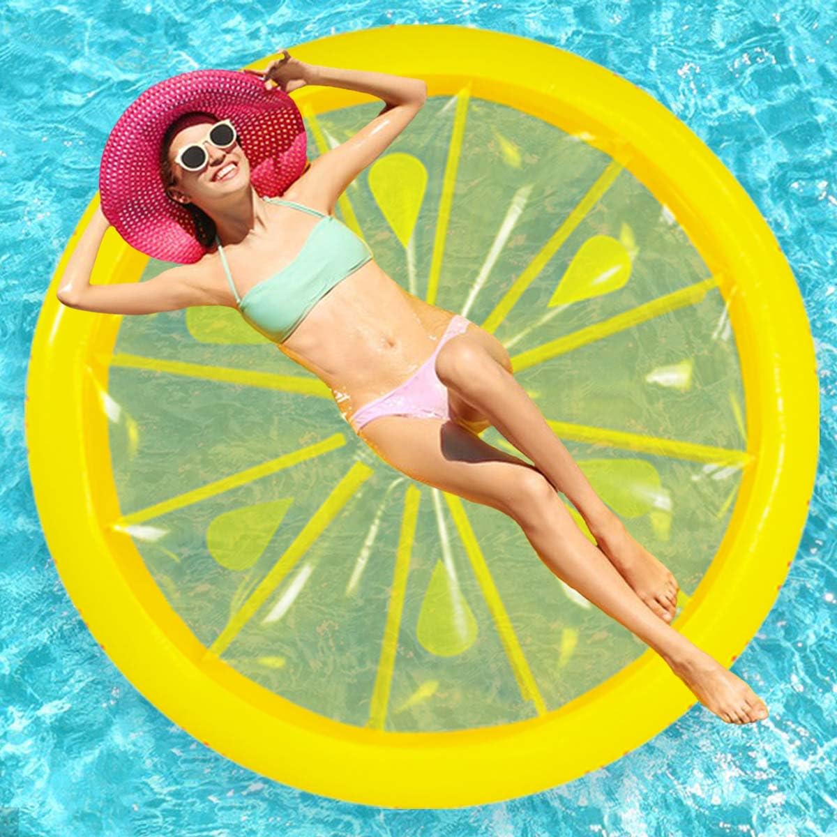 ZHUYNXIR Lemon Pool Float 63-Inch – Large Inflatable Pool Raft for Adults & Kids