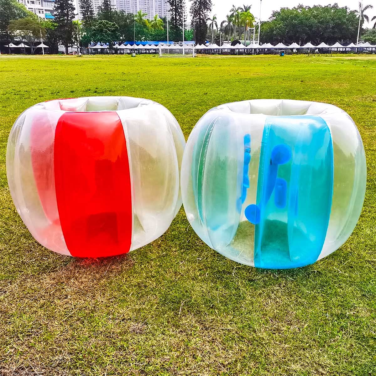 ZHUYNXIR 2 PC Sumo Ball 48in – Wearable Inflatable Bumper Ball for Kids & Adults (Blue/Red)