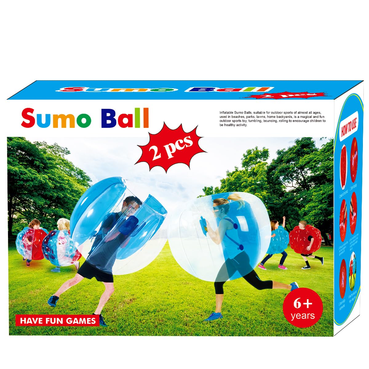 ZHUYNXIR 2 PC Sumo Ball – 48in Inflatable Bumper Balls for Outdoor Play