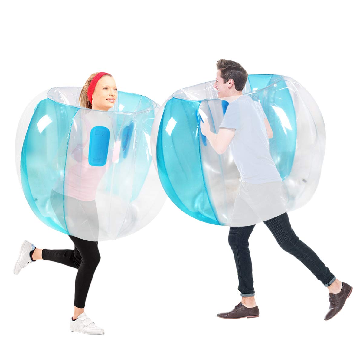 ZHUYNXIR 2 PC Sumo Balls for Kids – Wearable 36in Bumper Bounce Ball, Outdoor Team Game (Blue)