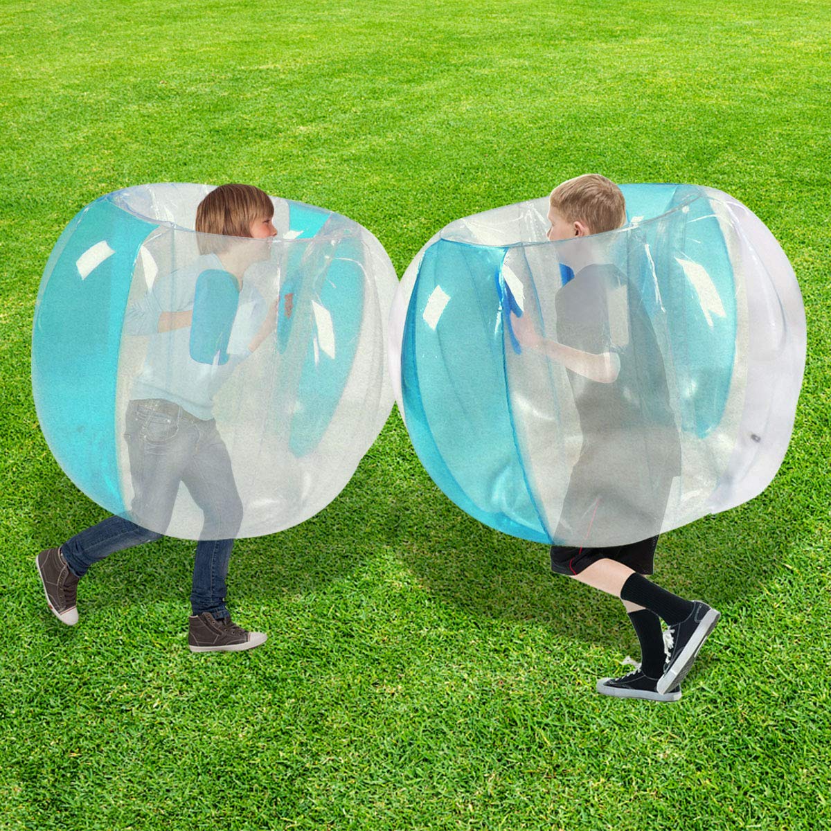 ZHUYNXIR 2 PC Sumo Balls for Kids – Wearable 36in Bumper Bounce Ball, Outdoor Team Game (Blue)