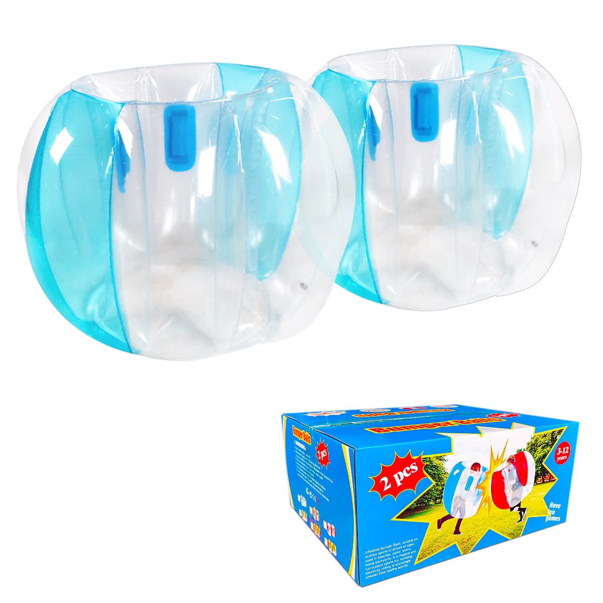 ZHUYNXIR 2 Pack Kids Sumo Balls – Wearable Bumper Bounce Toys for Outdoor Fun (36in, Blue)