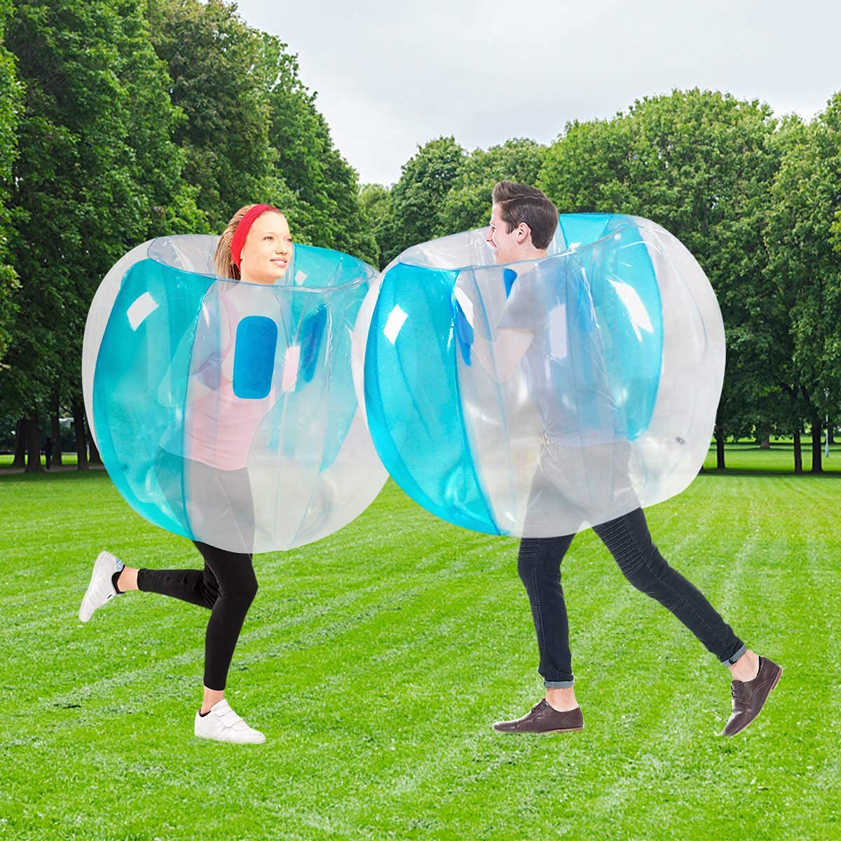 ZHUYNXIR 2 Pack Kids Sumo Balls – Wearable Bumper Bounce Toys for Outdoor Fun (36in, Blue)