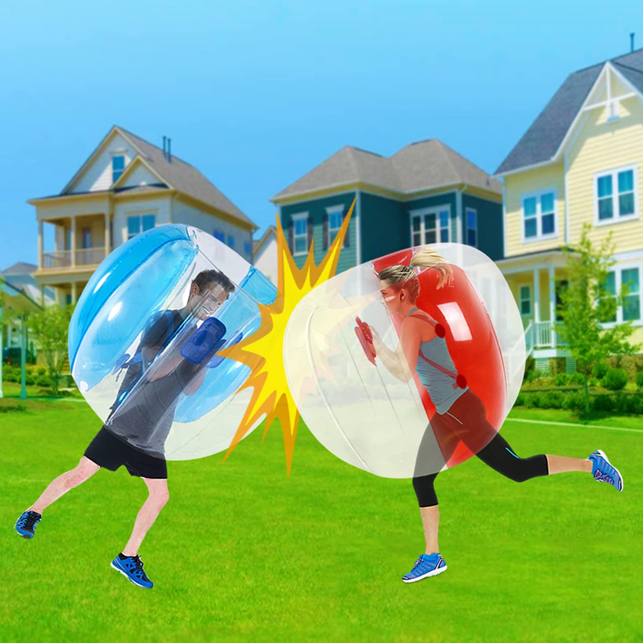 ZHUYNXIR 2 PC Sumo Ball 48in – Wearable Inflatable Bumper Ball for Kids & Adults (Blue/Red)