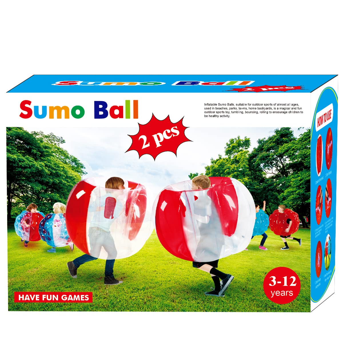 ZHUYNXIR 2 PC Sumo Balls for Kids – Wearable Backyard Bumper Bounce