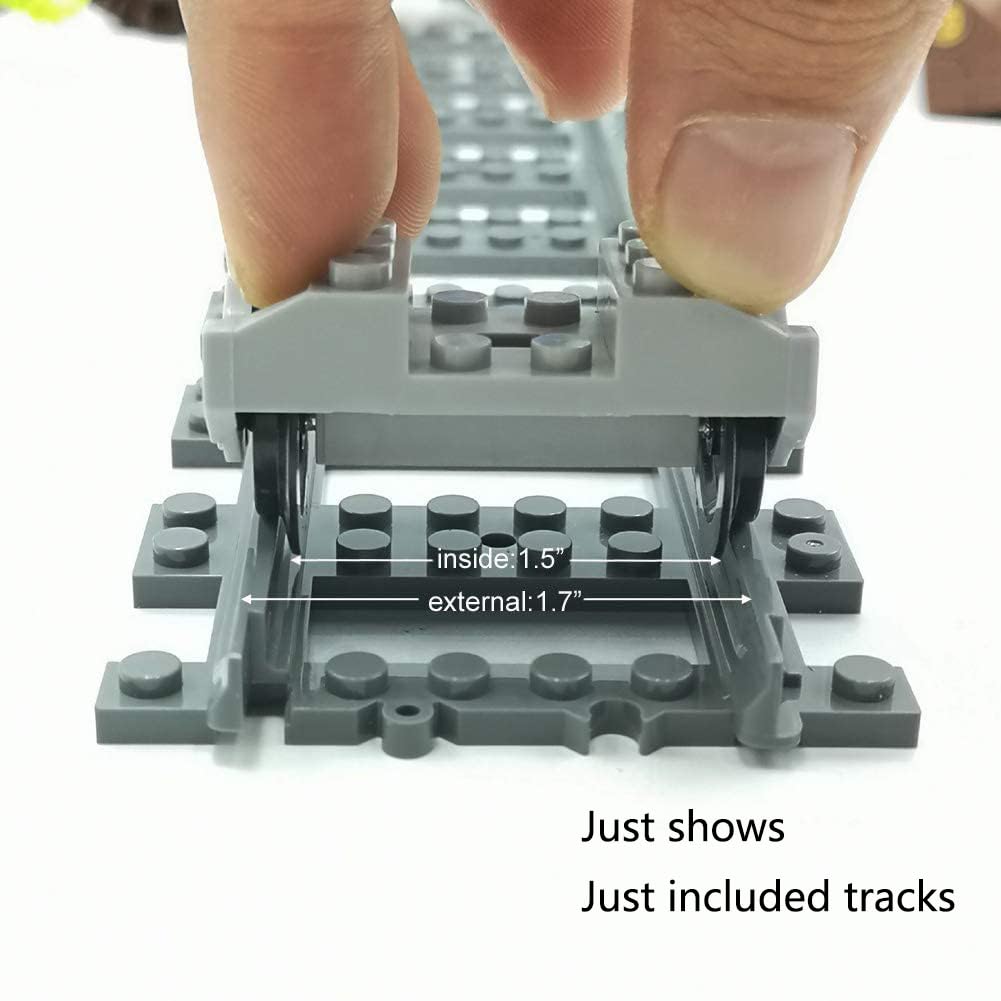 ZHX 56pcs City Train Tracks Set – Straight & Flexible Tracks, Compatible with Major Brands