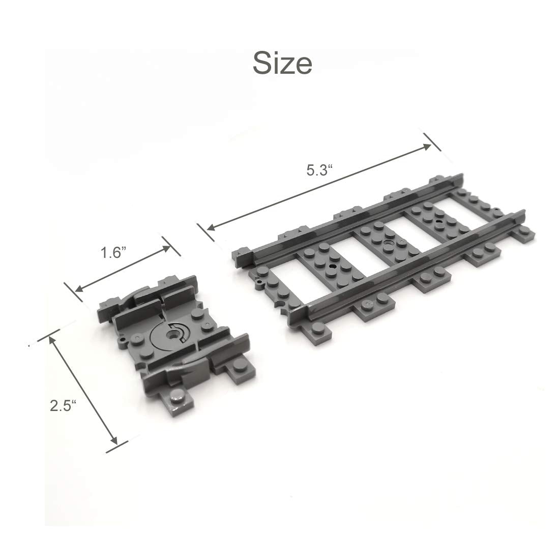 ZHX 56pcs City Train Tracks Set – Straight & Flexible Tracks, Compatible with Major Brands