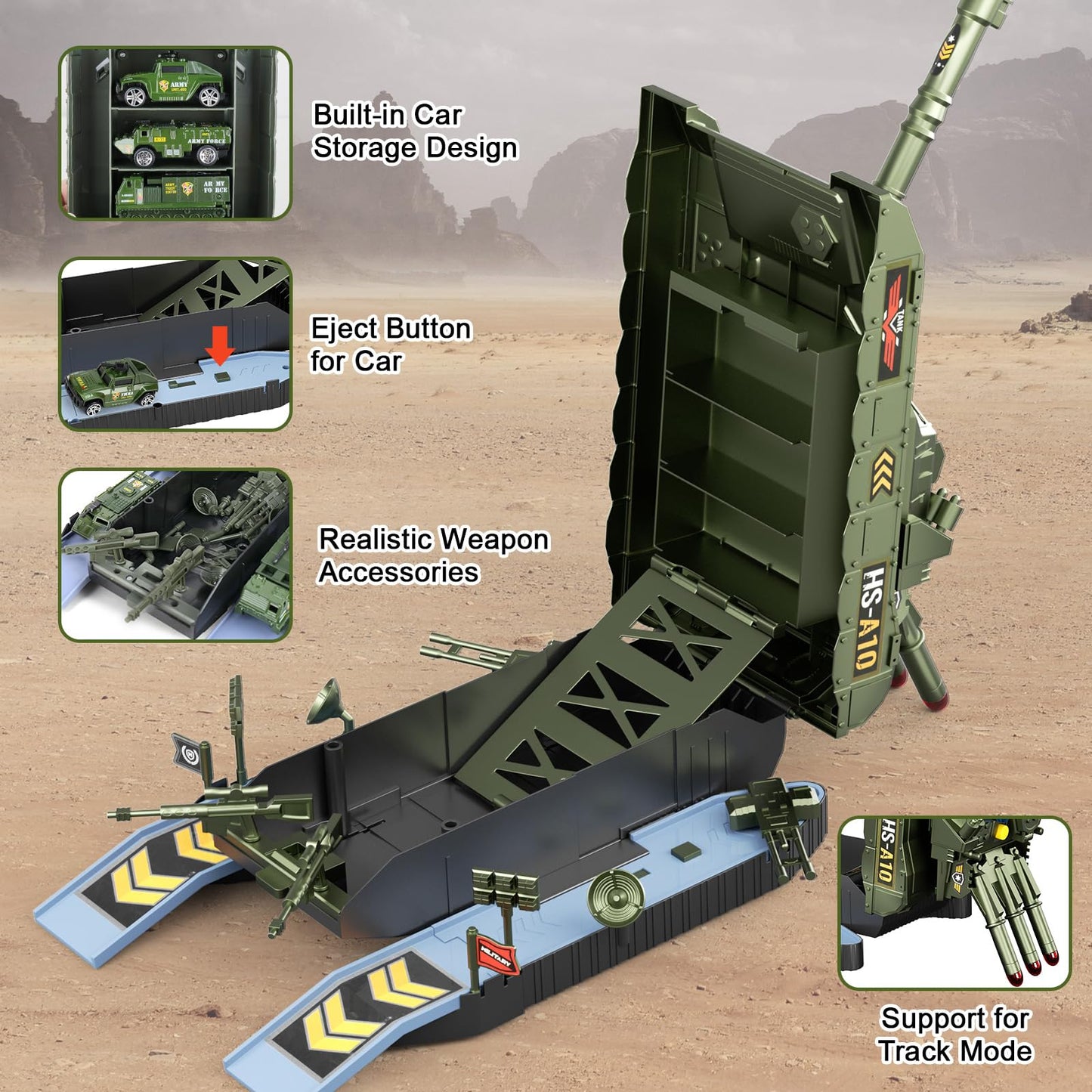 ZHYLLO Army Tank Toys for Boys 3-8 | Die-Cast Tank & Helicopter Playset