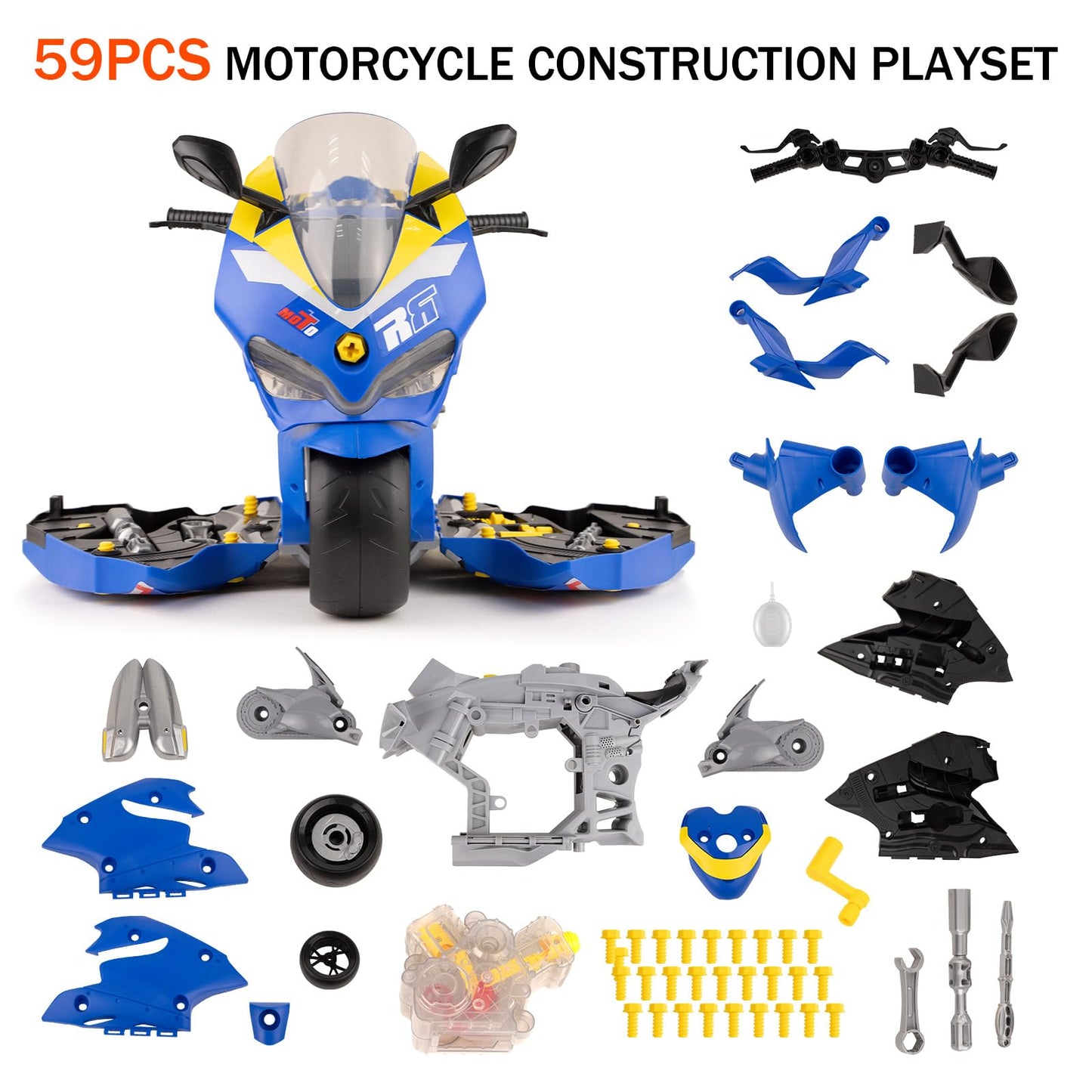 ZHYLLO Take Apart Motorcycle Toy for Kids 3-6 | DIY Repair Kit with LED Lights & Real Engine Sounds
