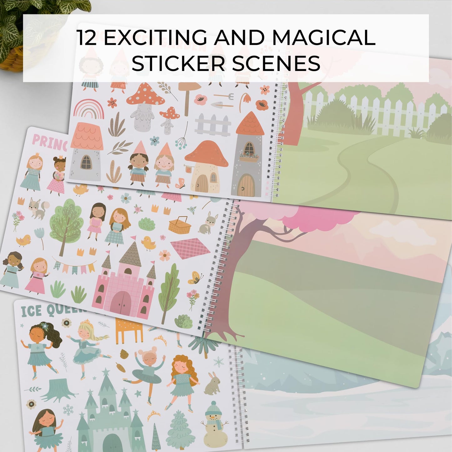 ZICOTO Fun Sticker Book for Girls 2–4 Years | 12 Magical Themes, 430+ Stickers, Travel-Ready Coloring & Sticker Scenes