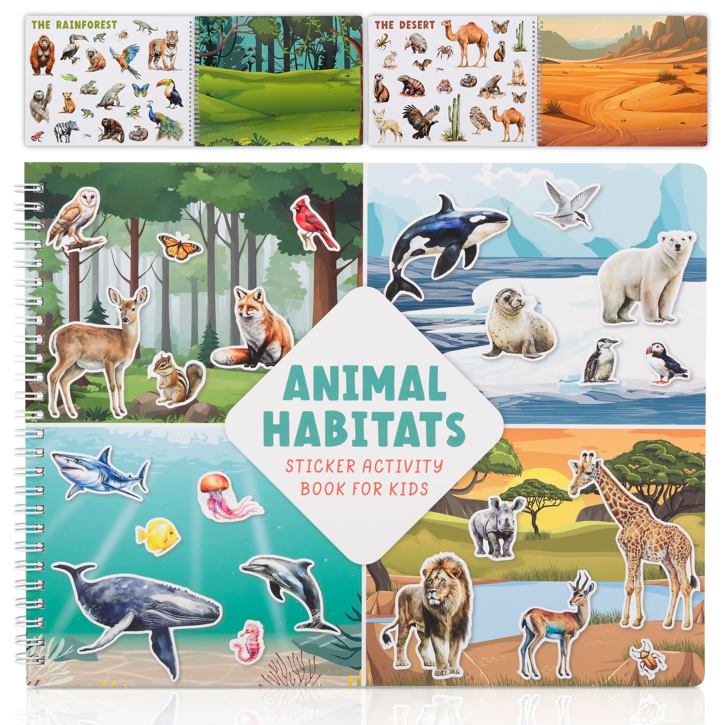 ZICOTO Fun Sticker Book for Toddlers (2-4) | 12 Habitats & 250+ Stickers