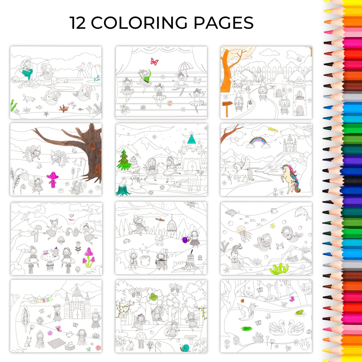 ZICOTO Fun Sticker Book for Girls 2–4 Years | 12 Magical Themes, 430+ Stickers, Travel-Ready Coloring & Sticker Scenes