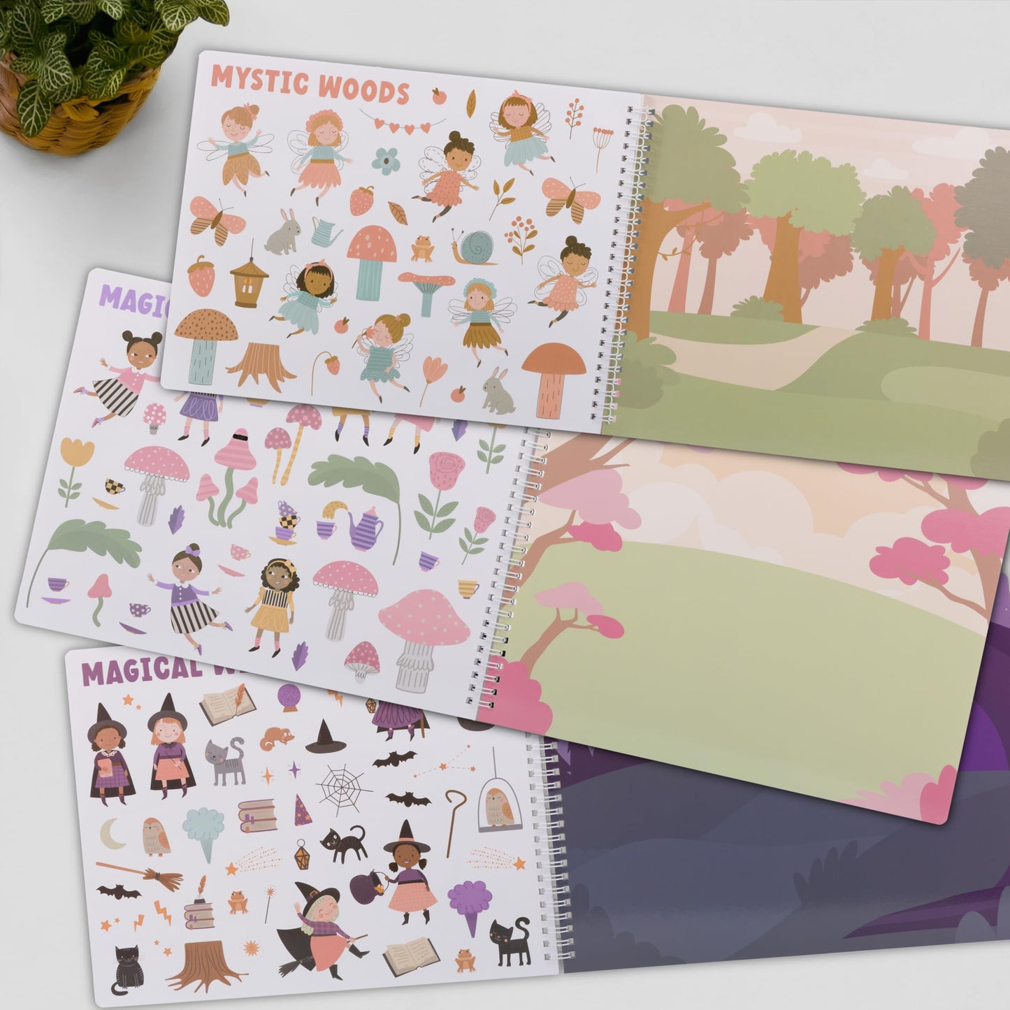 ZICOTO Fun Sticker Book for Girls 2–4 Years | 12 Magical Themes, 430+ Stickers, Travel-Ready Coloring & Sticker Scenes