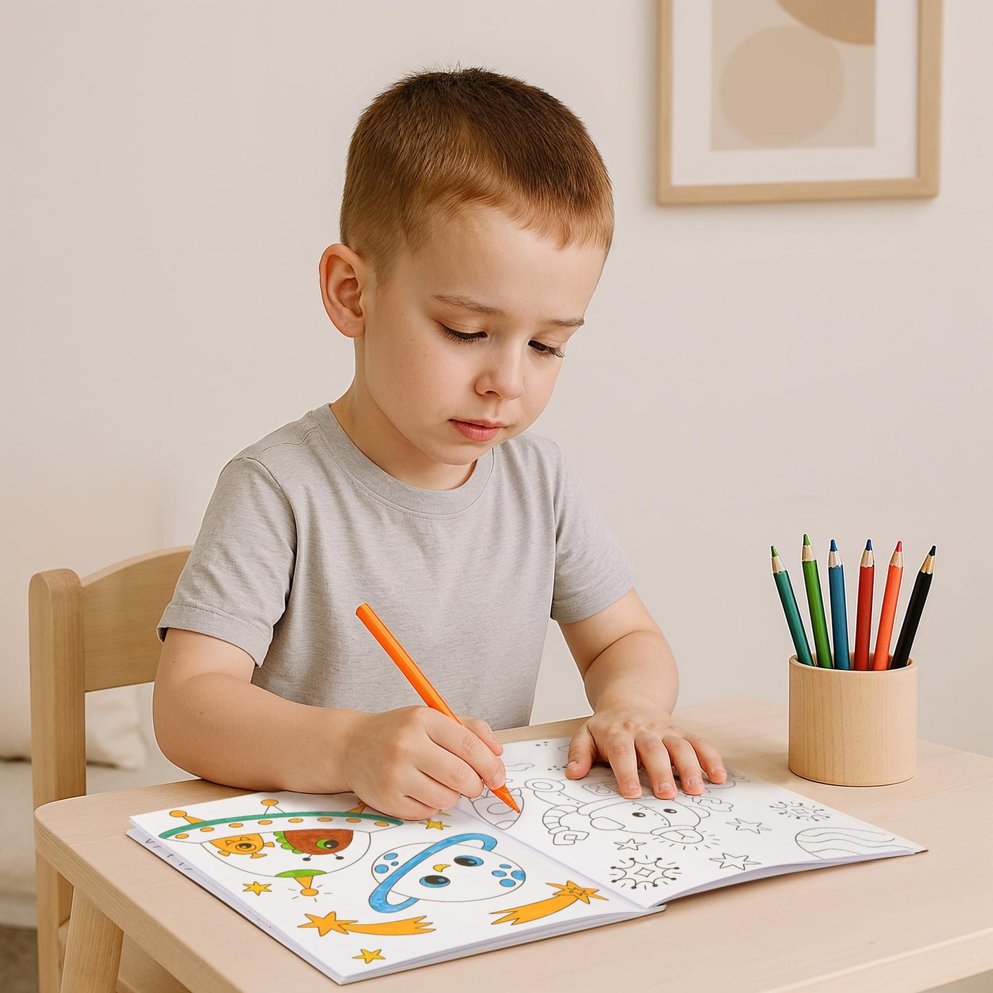ZICOTO 3-in-1 Kids Coloring Book Set – Dinosaurs, Space & Trucks for Boys Aged 4–8