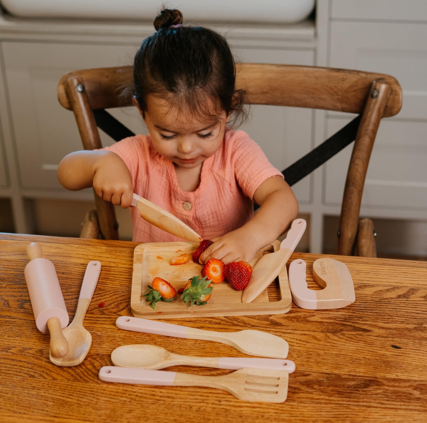 ZICOTO Wooden Cooking & Baking Set for Kids | Safe, Durable Kitchen Tools